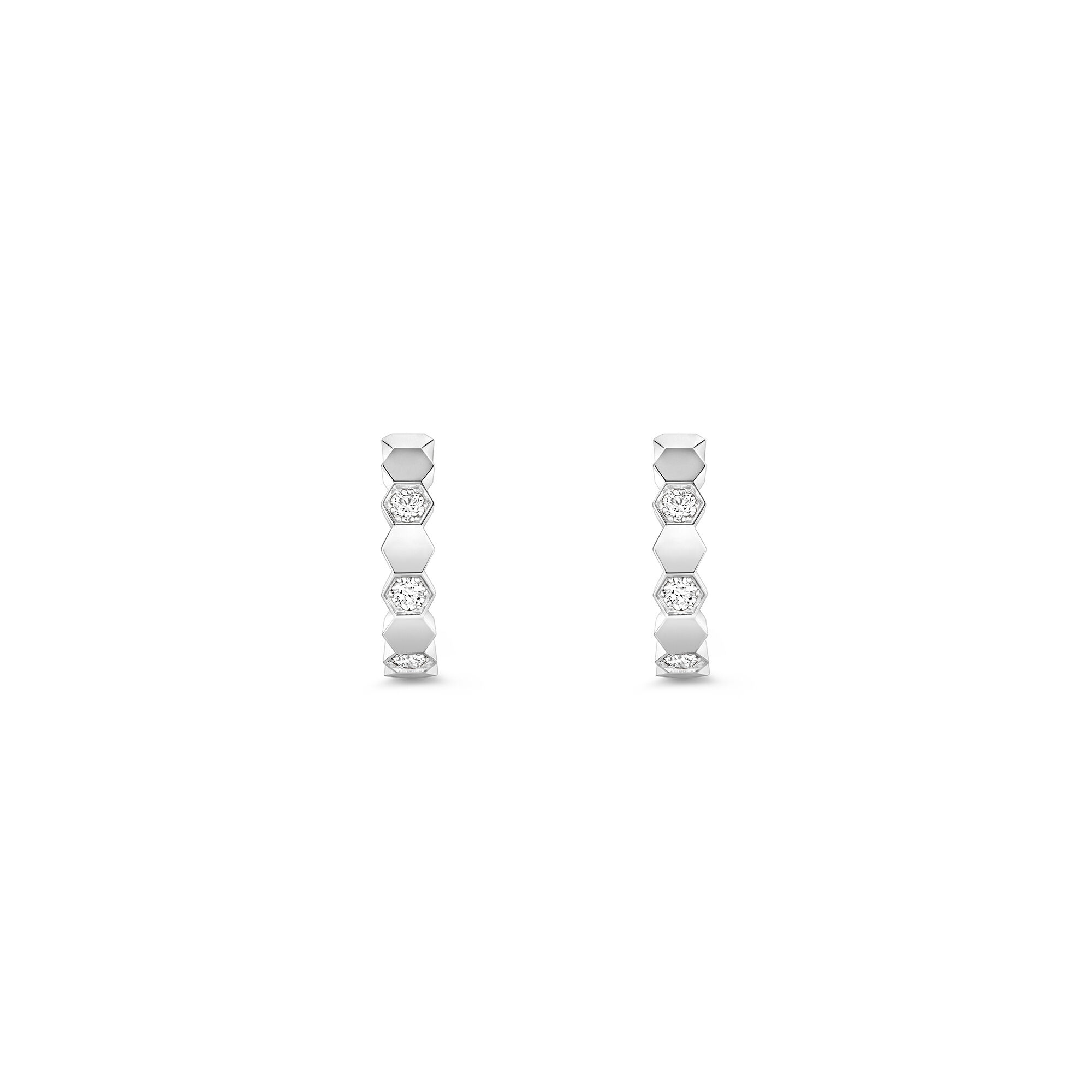 Small diamond hoop earrings white gold clearance